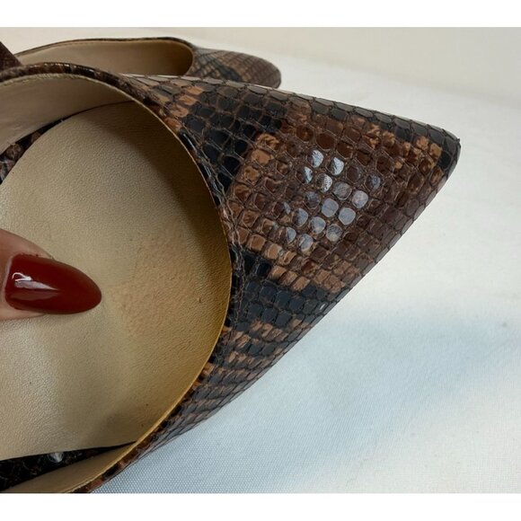 Aldo Nicholes Womens Size 7 Brown Snake Skin Print Block Heel Mary Jane Pumps - Picture 13 of 14